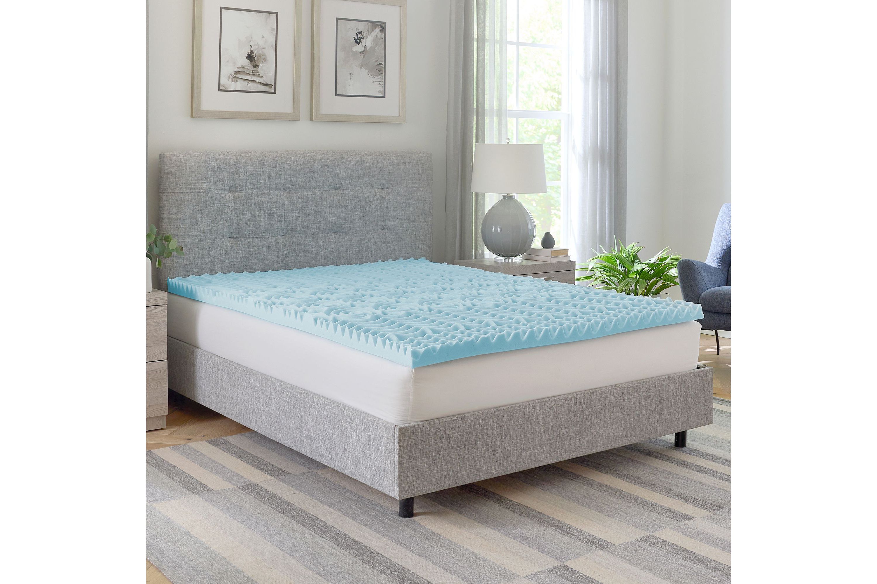 2-Inch Gel-Infused Zoned Convoluted Memory Foam Mattress Topper