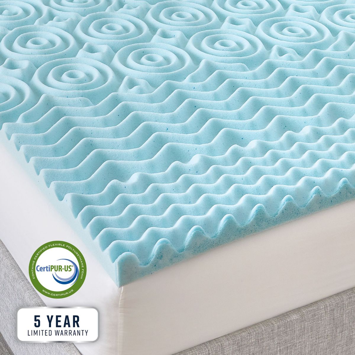2-Inch Gel-Infused Zoned Convoluted Memory Foam Mattress Topper