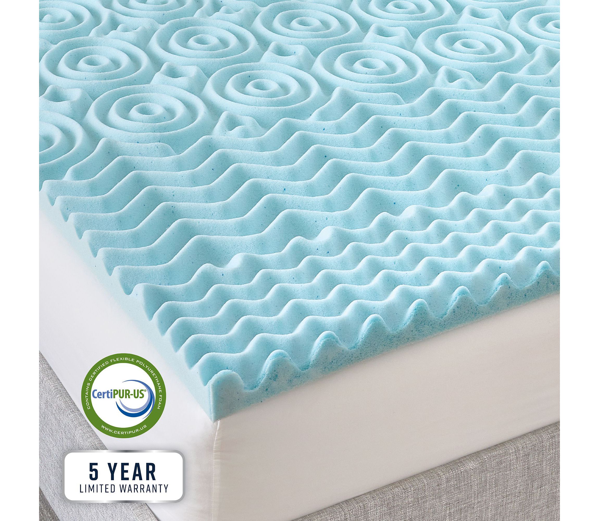 2-Inch Gel-Infused Zoned Convoluted Memory Foam Mattress Topper