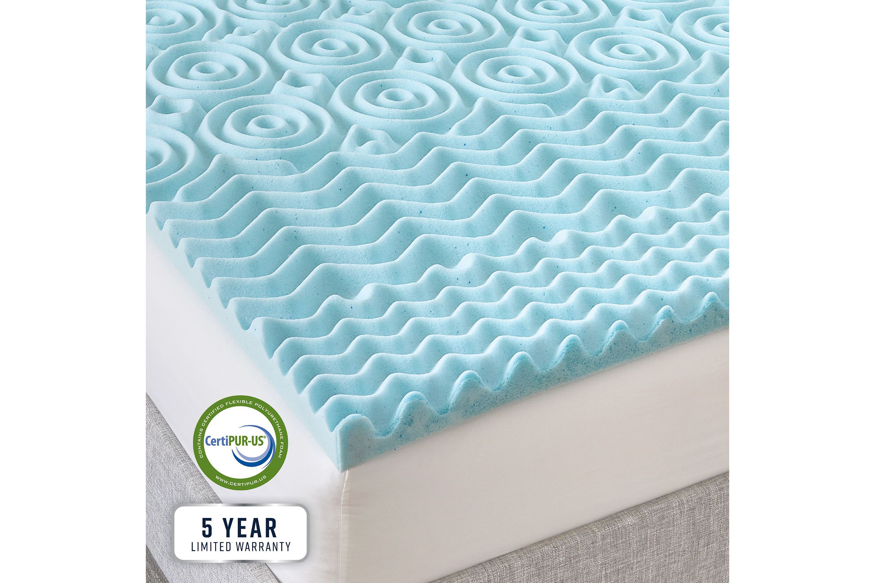 2-Inch Gel-Infused Zoned Convoluted Memory Foam Mattress Topper