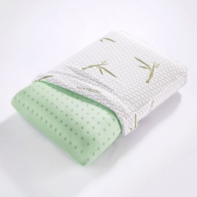 Green Tea Infused Memory Foam Bed Pillow with Rayon from Bamboo Infused Cover