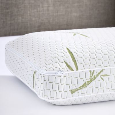 Green Tea Infused Memory Foam Bed Pillow with Rayon from Bamboo Infused Cover