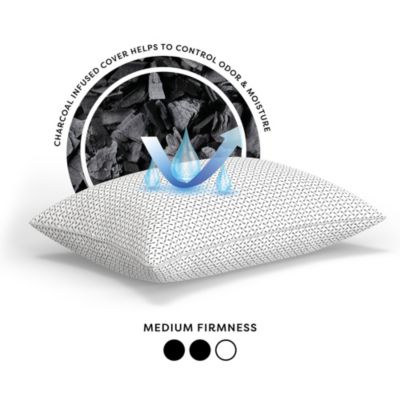 Gel-Infused Memory Foam Cluster Jumbo Bed Pillow with Charcoal Infused Cover