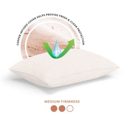 Gel-Infused Memory Foam Cluster Jumbo Bed Pillow with Copper Infused Cover