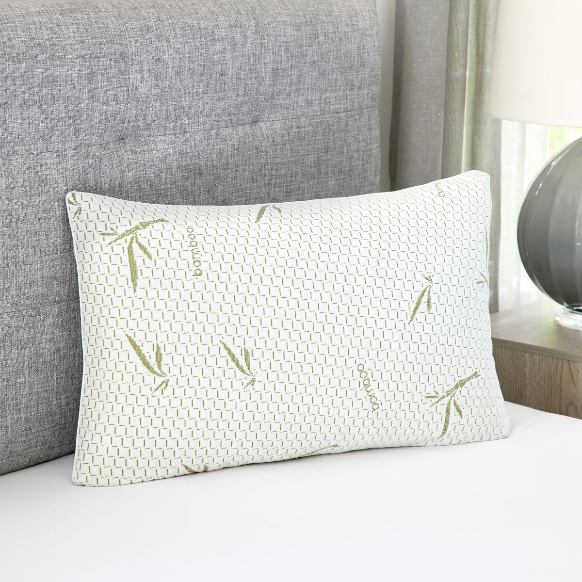 Gel-Infused Memory Foam Cluster Jumbo Bed Pillow with Rayon from Bamboo Infused Cover