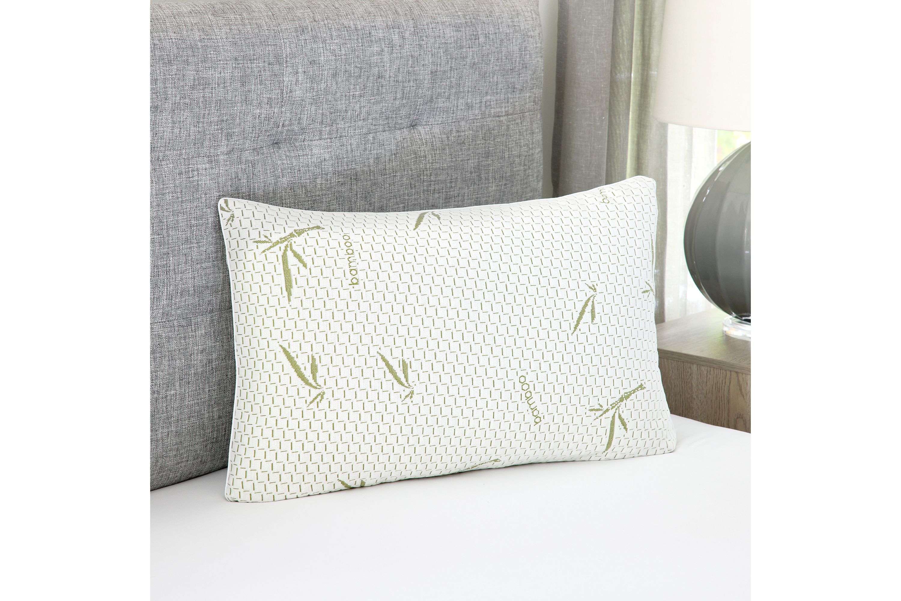 Gel-Infused Memory Foam Cluster Jumbo Bed Pillow with Rayon from Bamboo Infused Cover