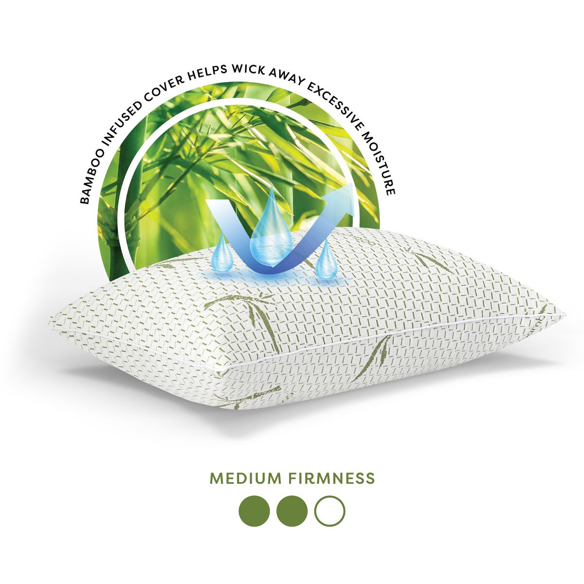 Gel-Infused Memory Foam Cluster Jumbo Bed Pillow with Rayon from Bamboo Infused Cover