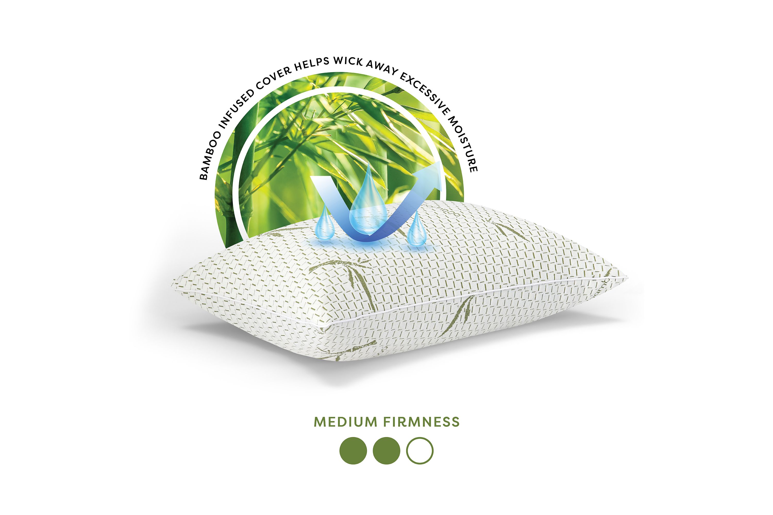 Gel-Infused Memory Foam Cluster Jumbo Bed Pillow with Rayon from Bamboo Infused Cover