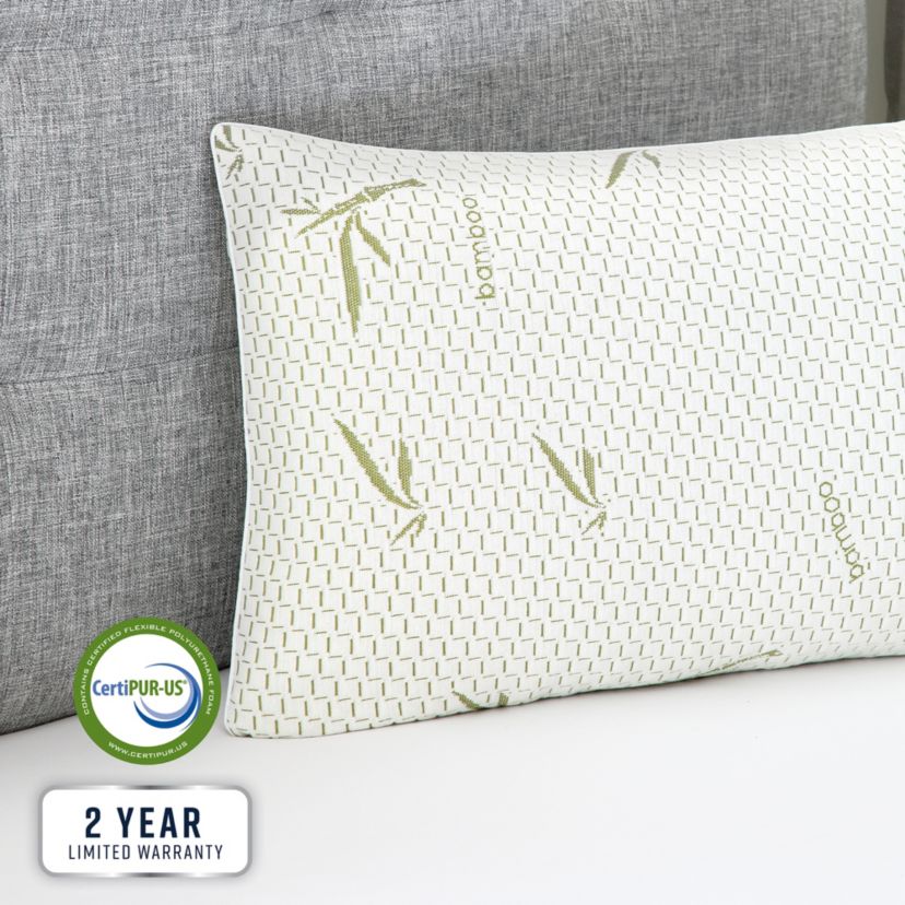 Gel-Infused Memory Foam Cluster Jumbo Bed Pillow with Rayon from Bamboo Infused Cover