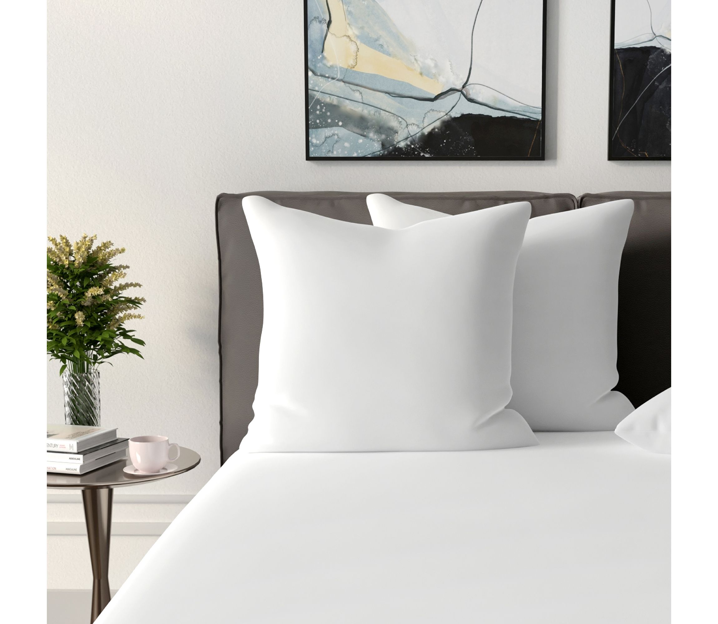 Fiber Filled 27 x 27 Euro Square Pillow Insert - 2 Pack