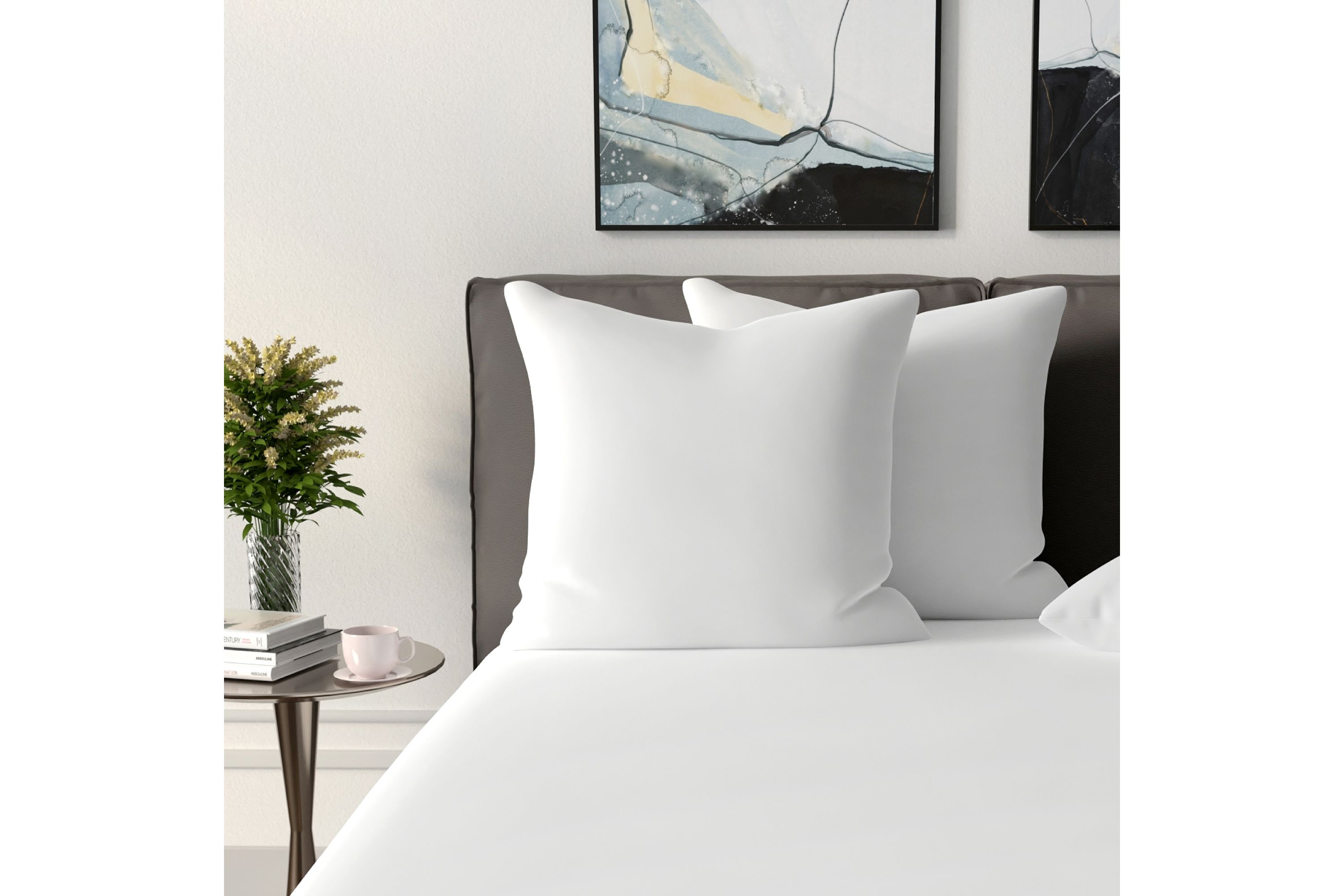Fiber Filled 27 x 27 Euro Square Pillow Insert - 2 Pack