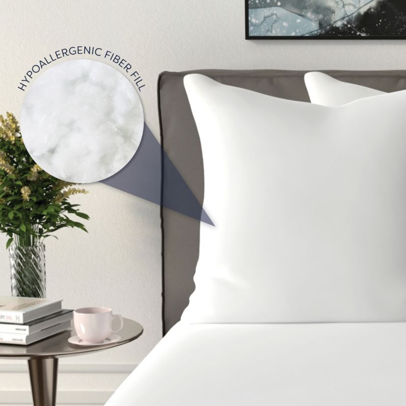 Fiber Filled 27 x 27 Euro Square Pillow Insert - 2 Pack