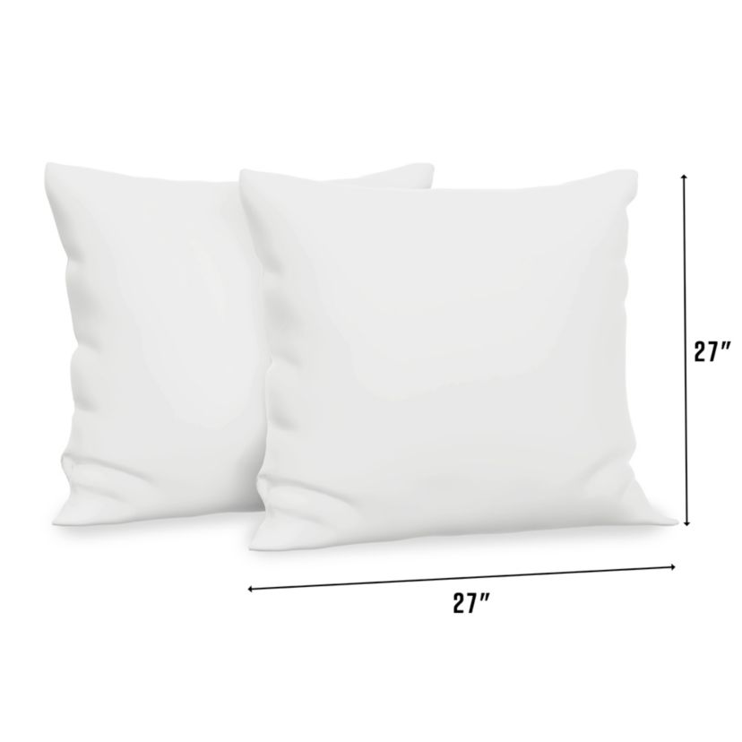 Fiber Filled 27 x 27 Euro Square Pillow Insert - 2 Pack
