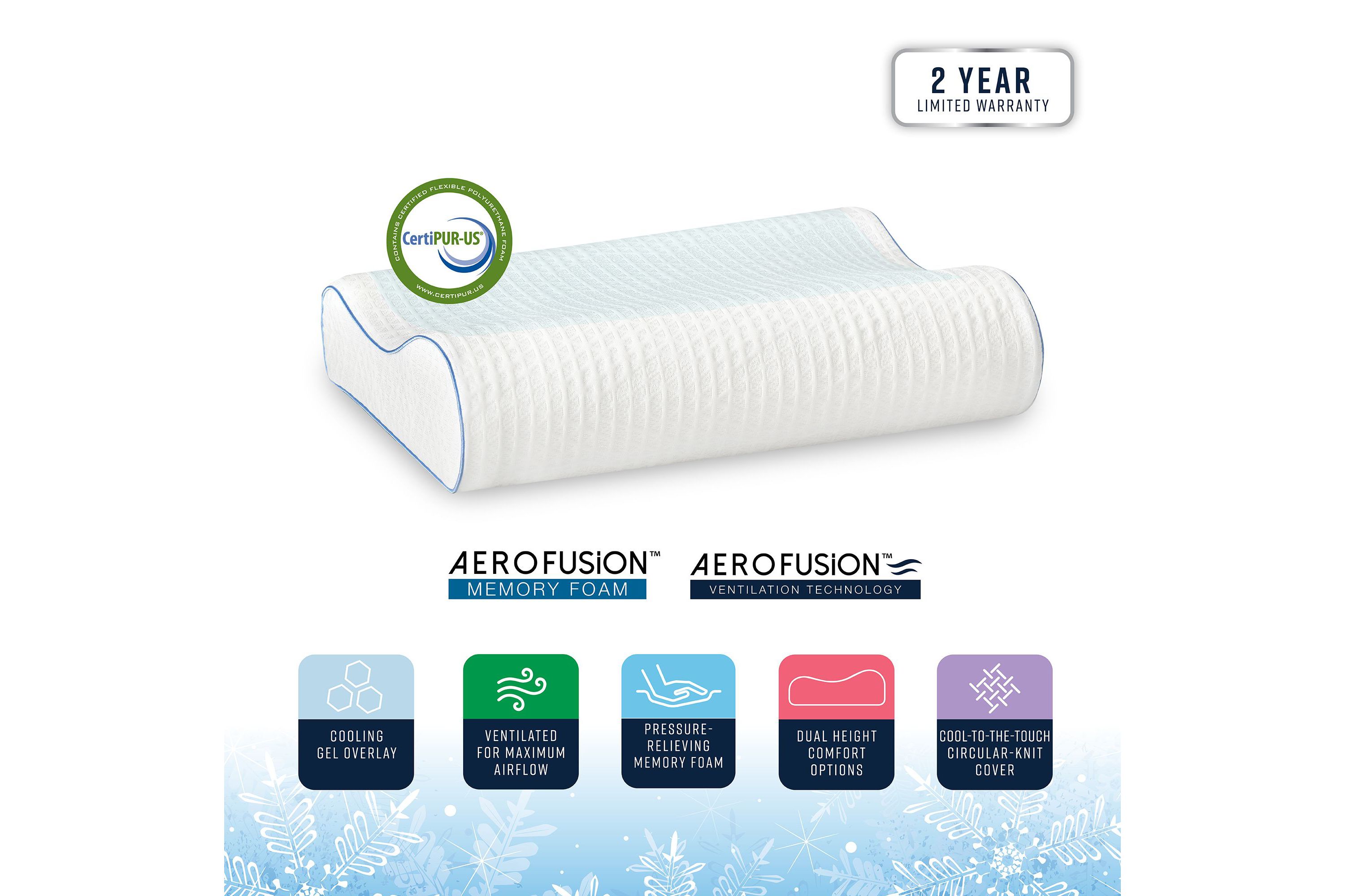 Cooling Gel Overlay Memory Foam Contour Bed Pillow