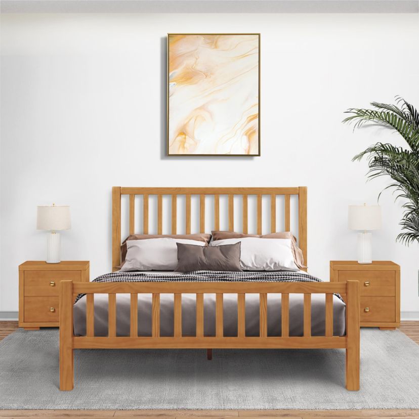 Hampton Wooden Slatted Platform Bed