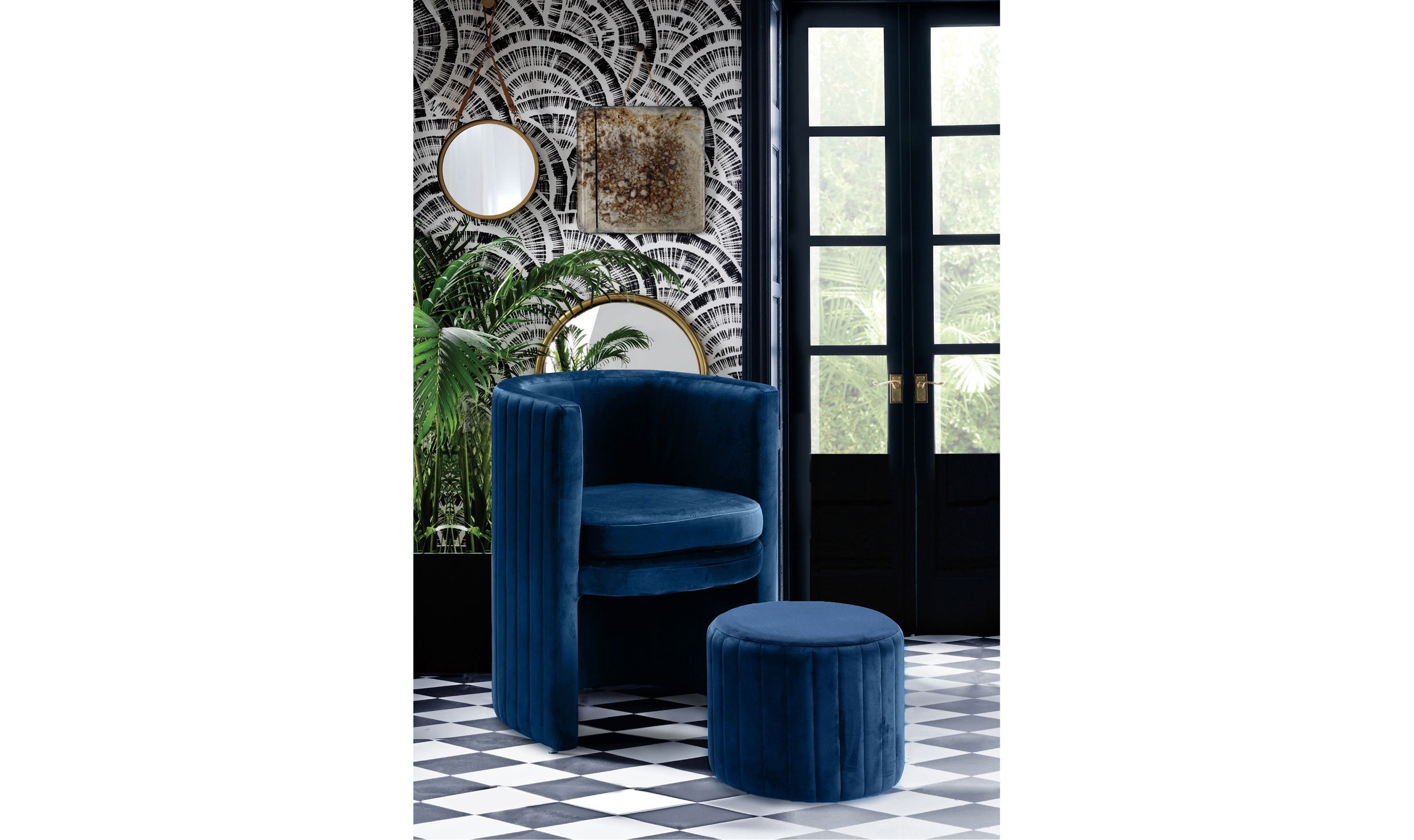 Selena Accent Chair Ottoman Set