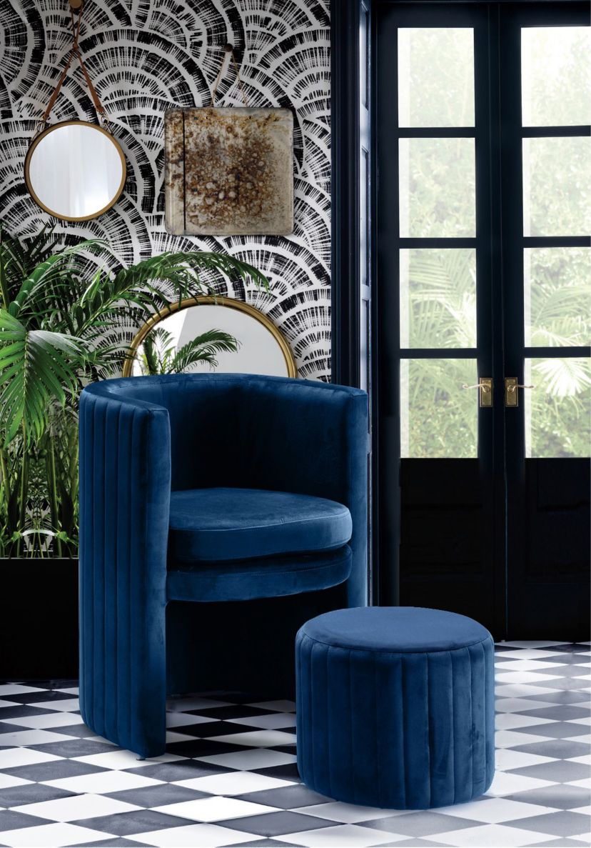 Selena Accent Chair Ottoman Set