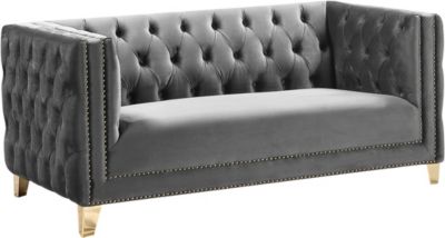 Meridian Furniture Michelle Loveseat, Grey