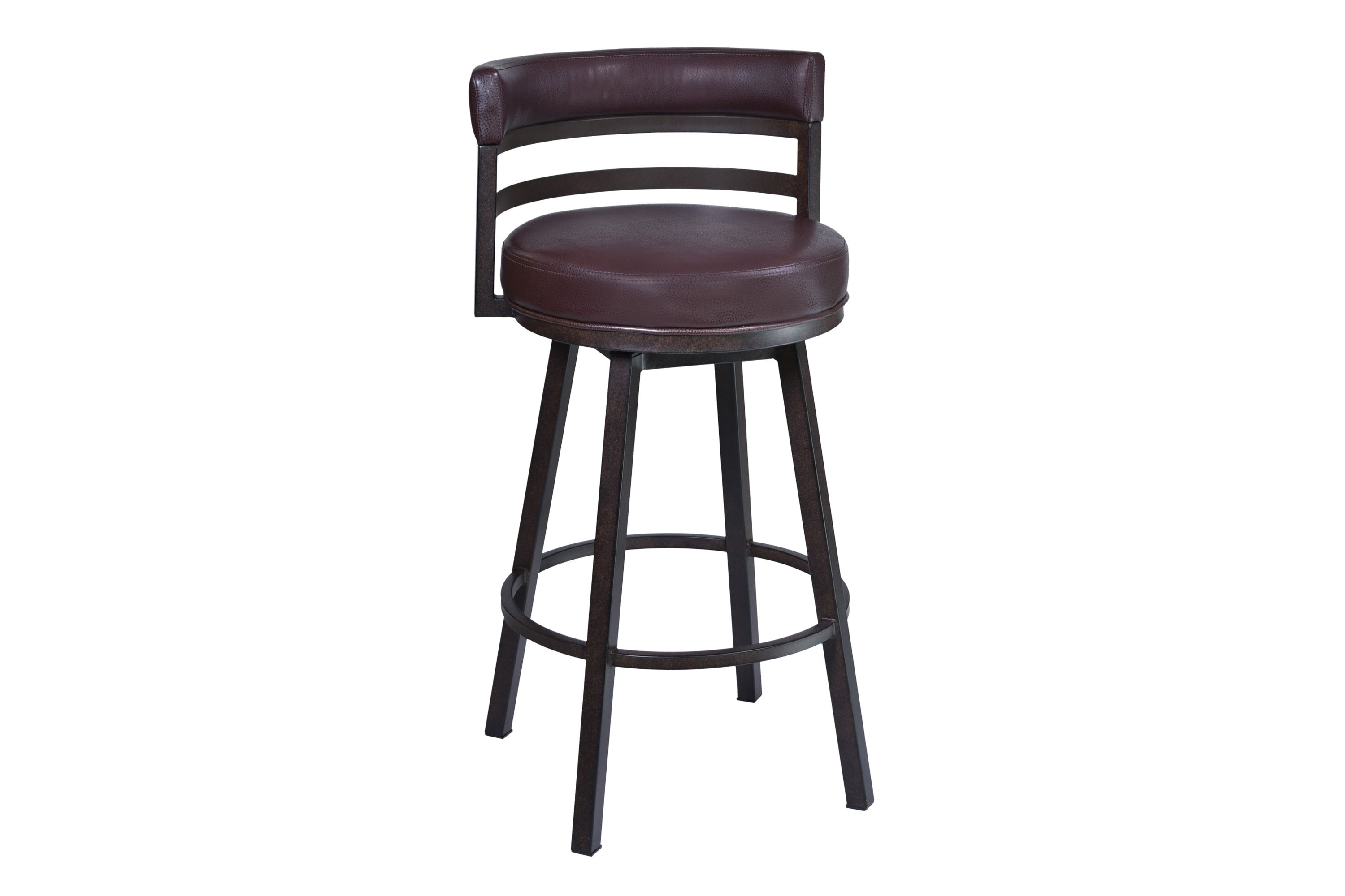 Titana 30" Barstool in Auburn Bay finish with Brown Pu upholstery