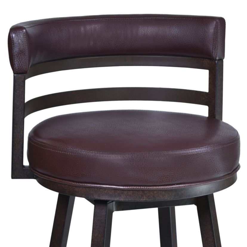 Titana 30" Barstool in Auburn Bay finish with Brown Pu upholstery