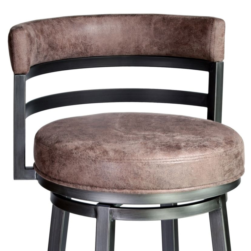 Titana 26" Barstool in Mineral finish with Bandero Tobacco upholstery