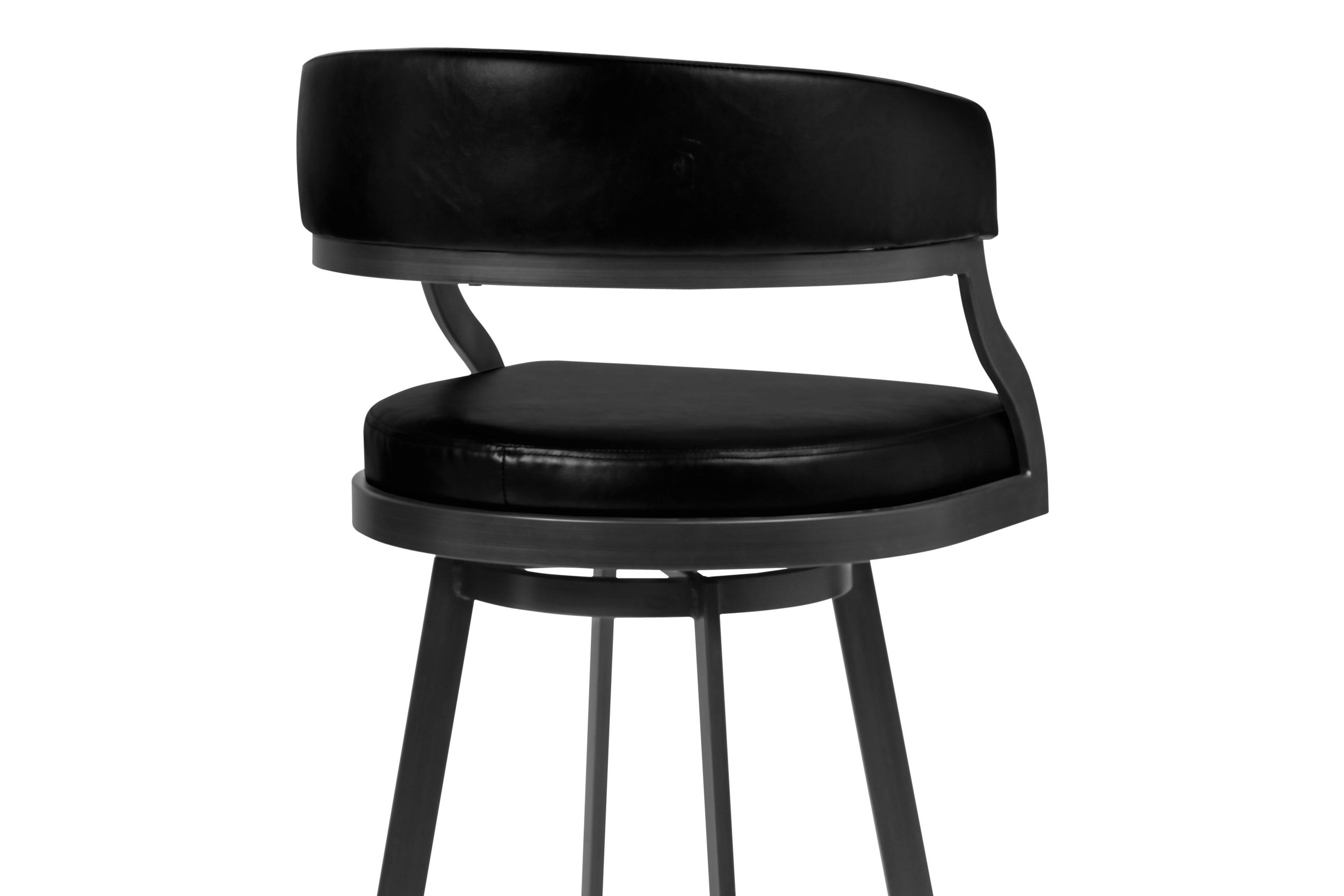 Dione 30" Bar Height Barstool in Mineral Finish and Vintage Black Faux Leather