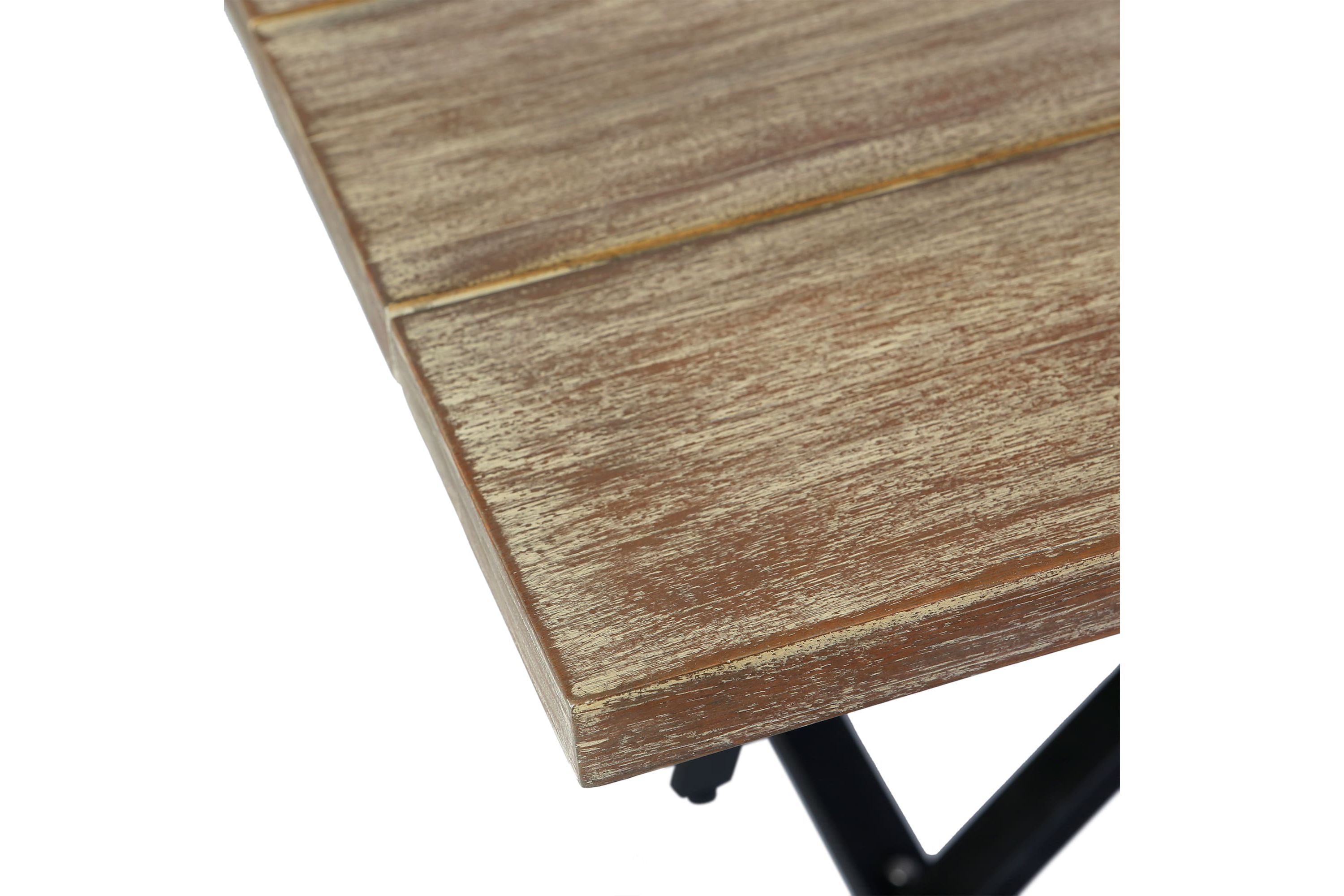 Koala Outdoor Patio Light Eucalyptus Wood and Metal Rectangle Dining Table