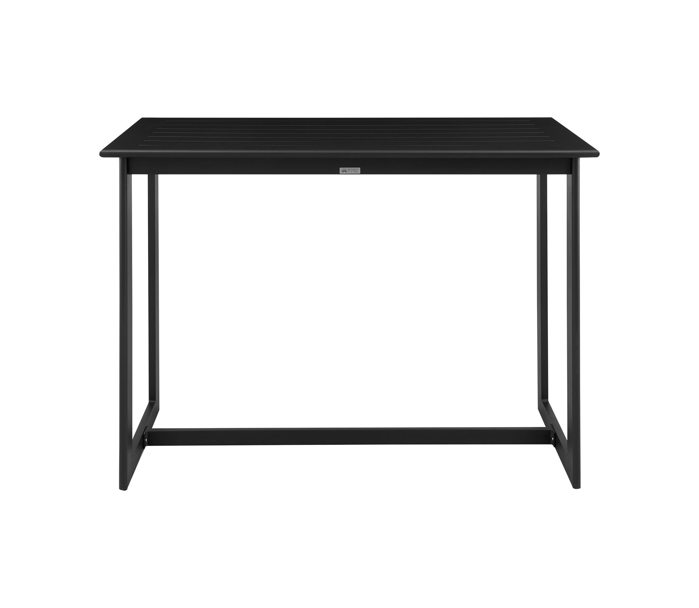 Grand Outdoor Patio Counter Height Dining Table in Black Aluminum