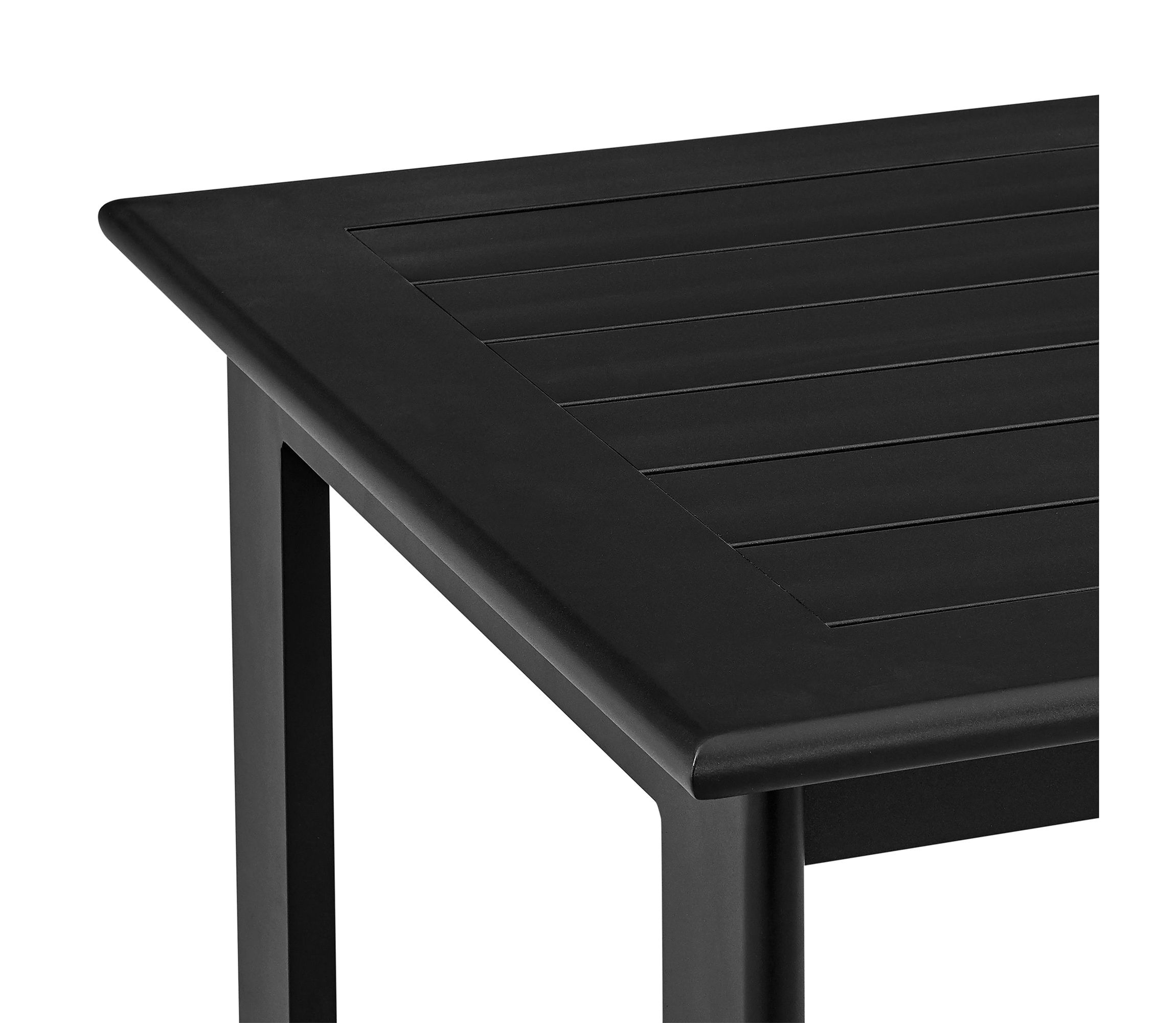 Grand Outdoor Patio Counter Height Dining Table in Black Aluminum