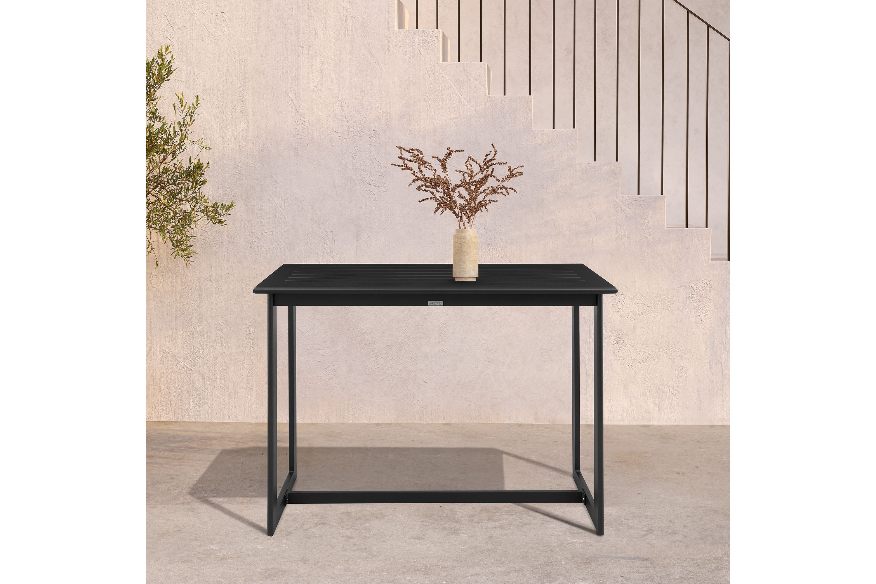 Grand Outdoor Patio Bar Height Dining Table in Aluminum