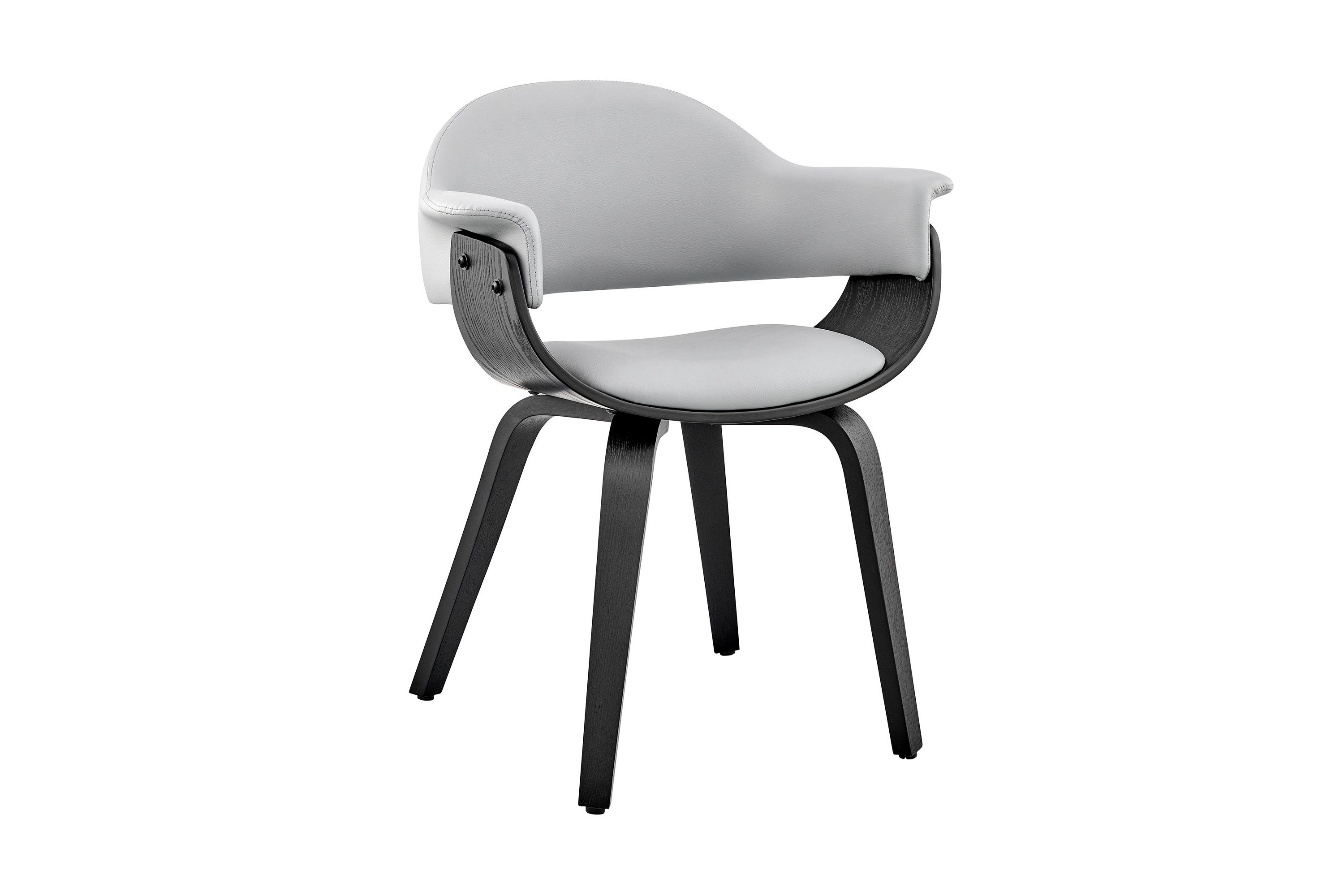 Adalyn Gray Faux Leather and Black Wood Dining Room Accent Chair