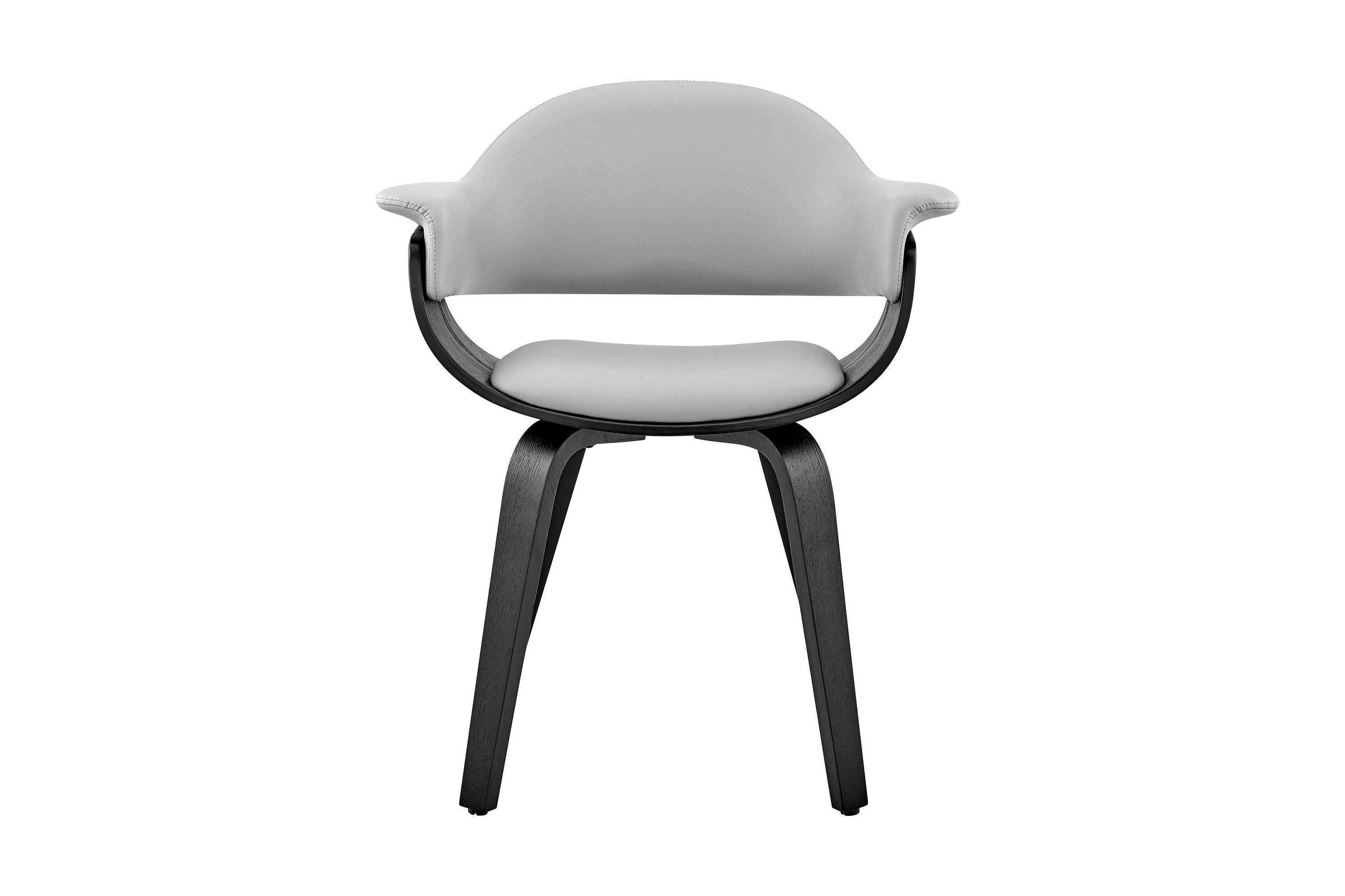 Adalyn Gray Faux Leather and Black Wood Dining Room Accent Chair