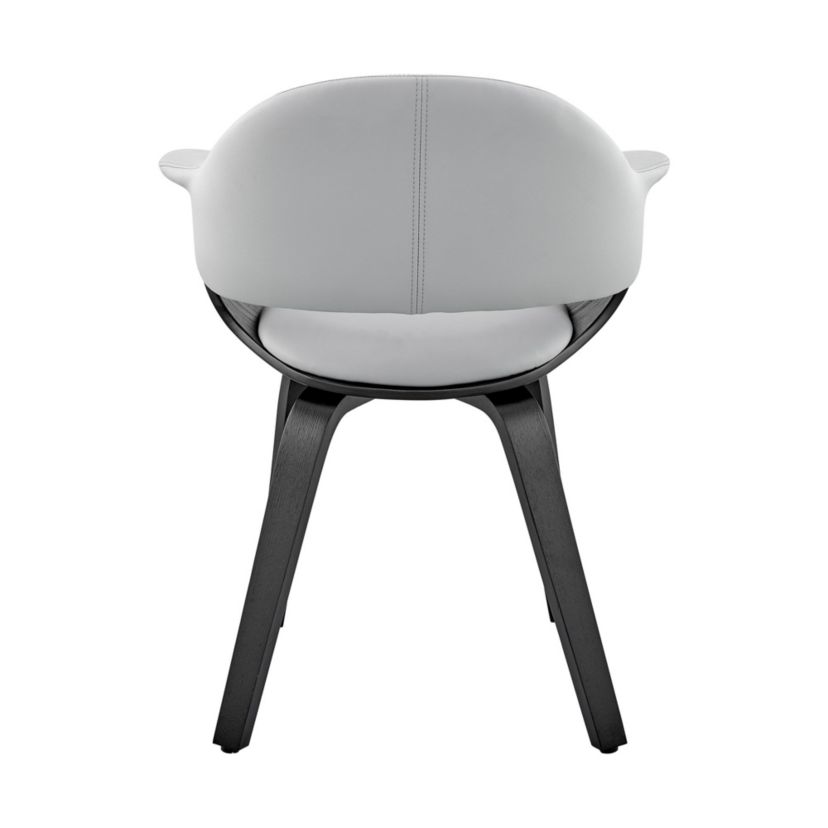Adalyn Gray Faux Leather and Black Wood Dining Room Accent Chair