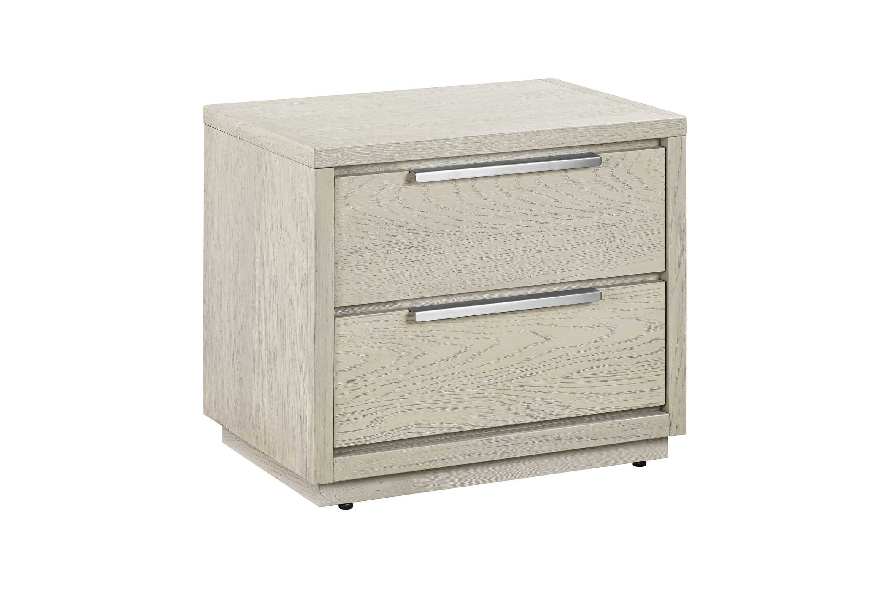 Abbey 2 Drawer Nightstand in Gray Oak Wood