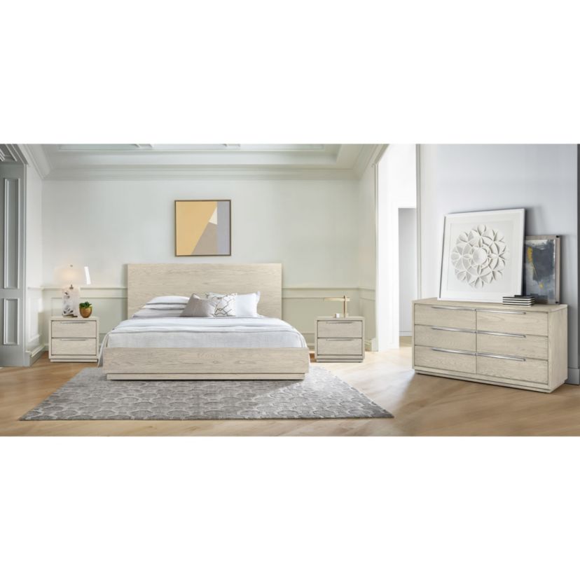 Abbey 2 Drawer Nightstand in Gray Oak Wood