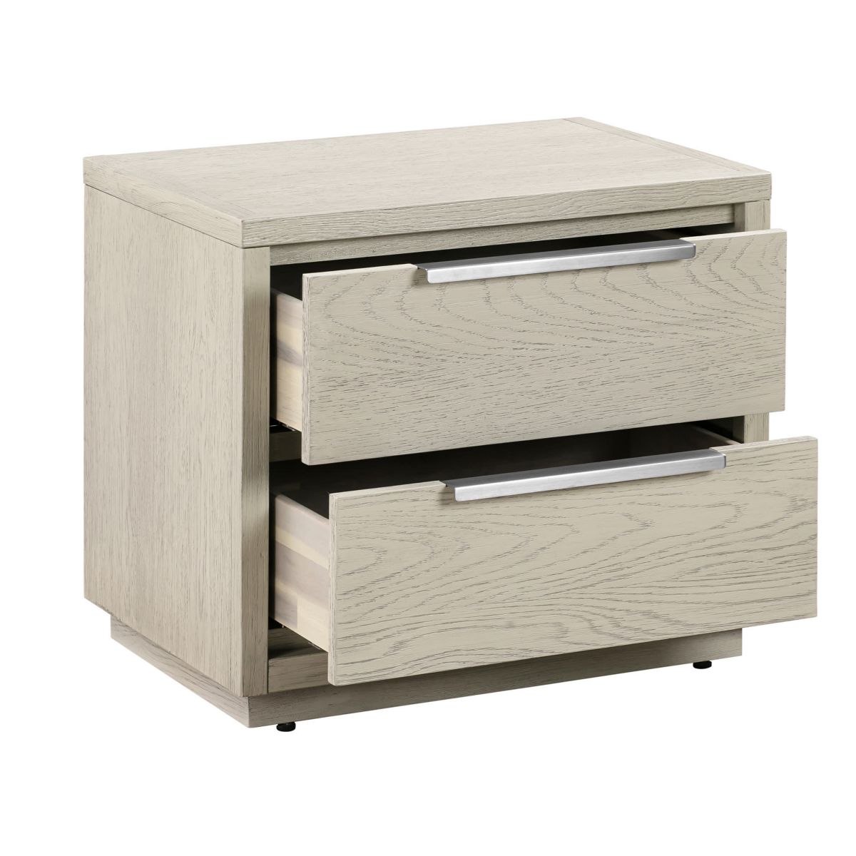 Abbey 2 Drawer Nightstand in Gray Oak Wood