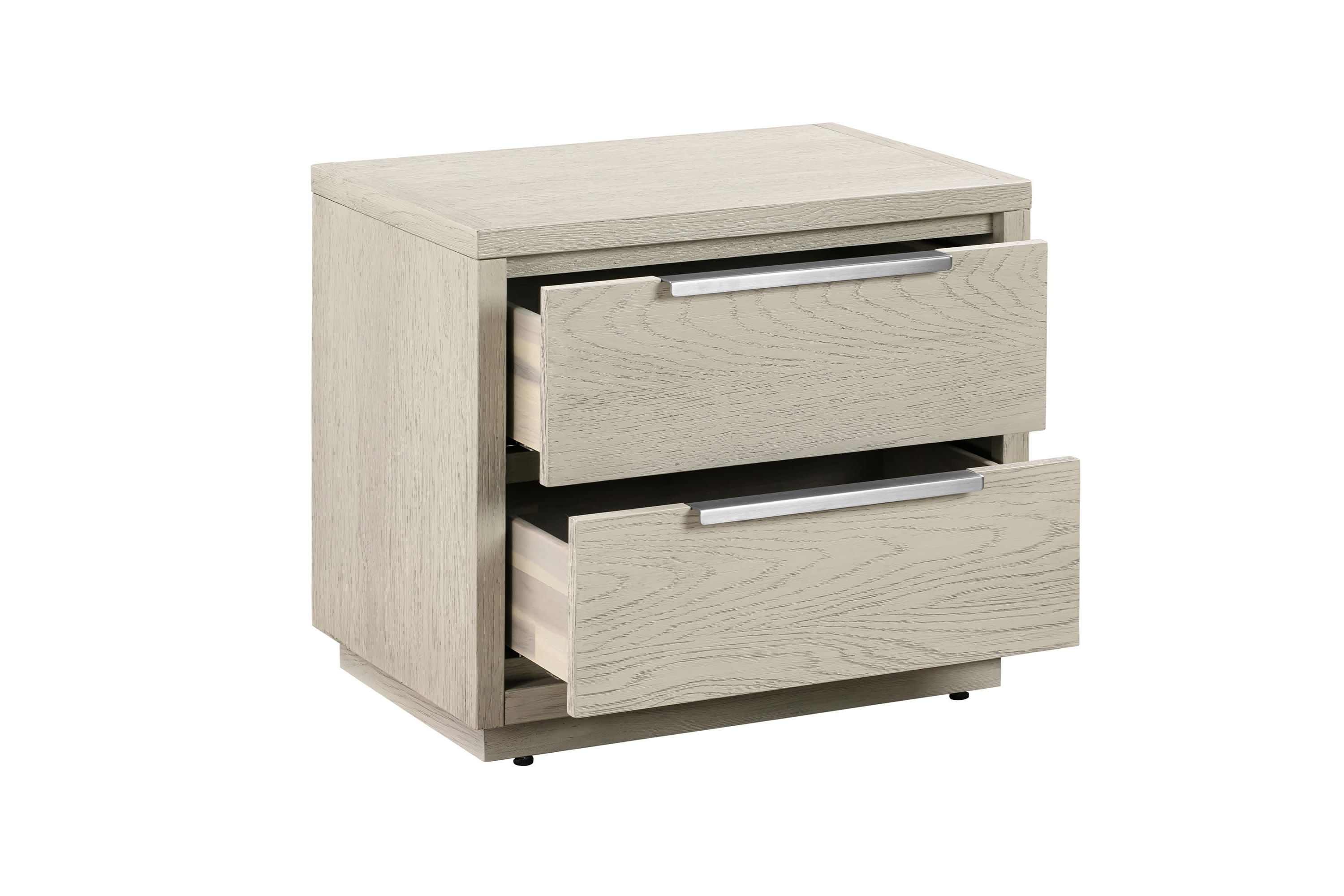 Abbey 2 Drawer Nightstand in Gray Oak Wood