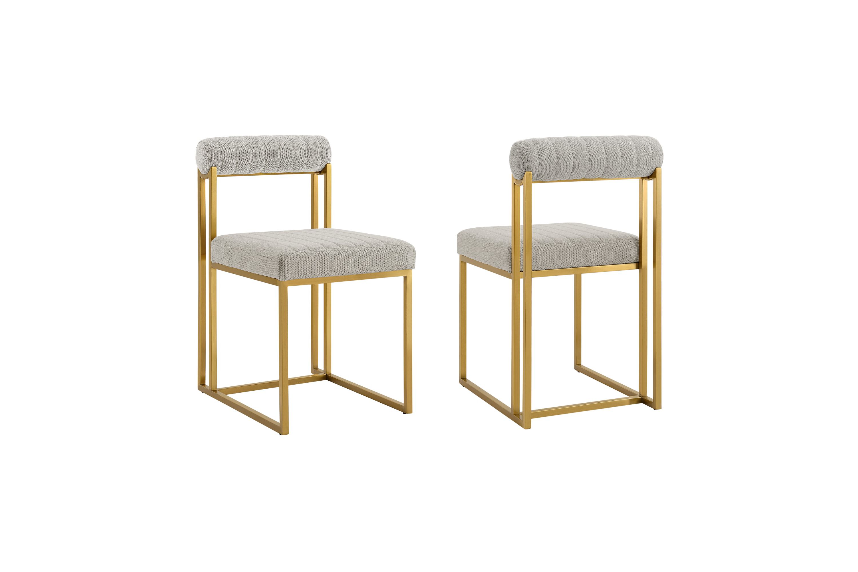Anastasia Dining Chair  Taupe Fabric - Set of 2