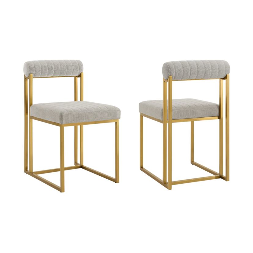 Anastasia Dining Chair  Taupe Fabric - Set of 2