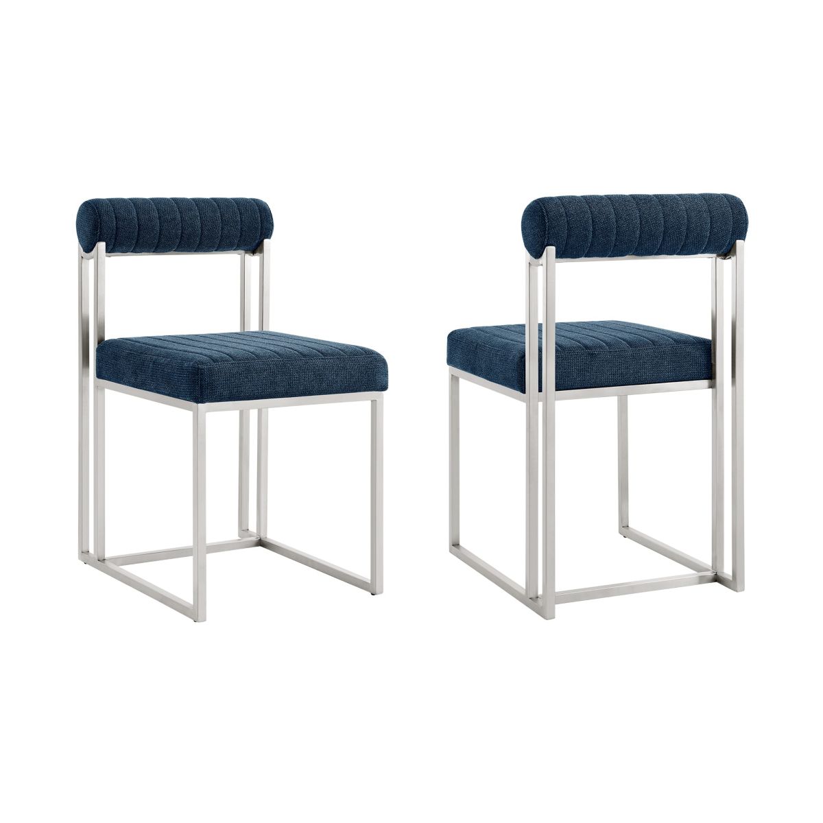 Anastasia Dining Chair Blue Fabric - Set of 2