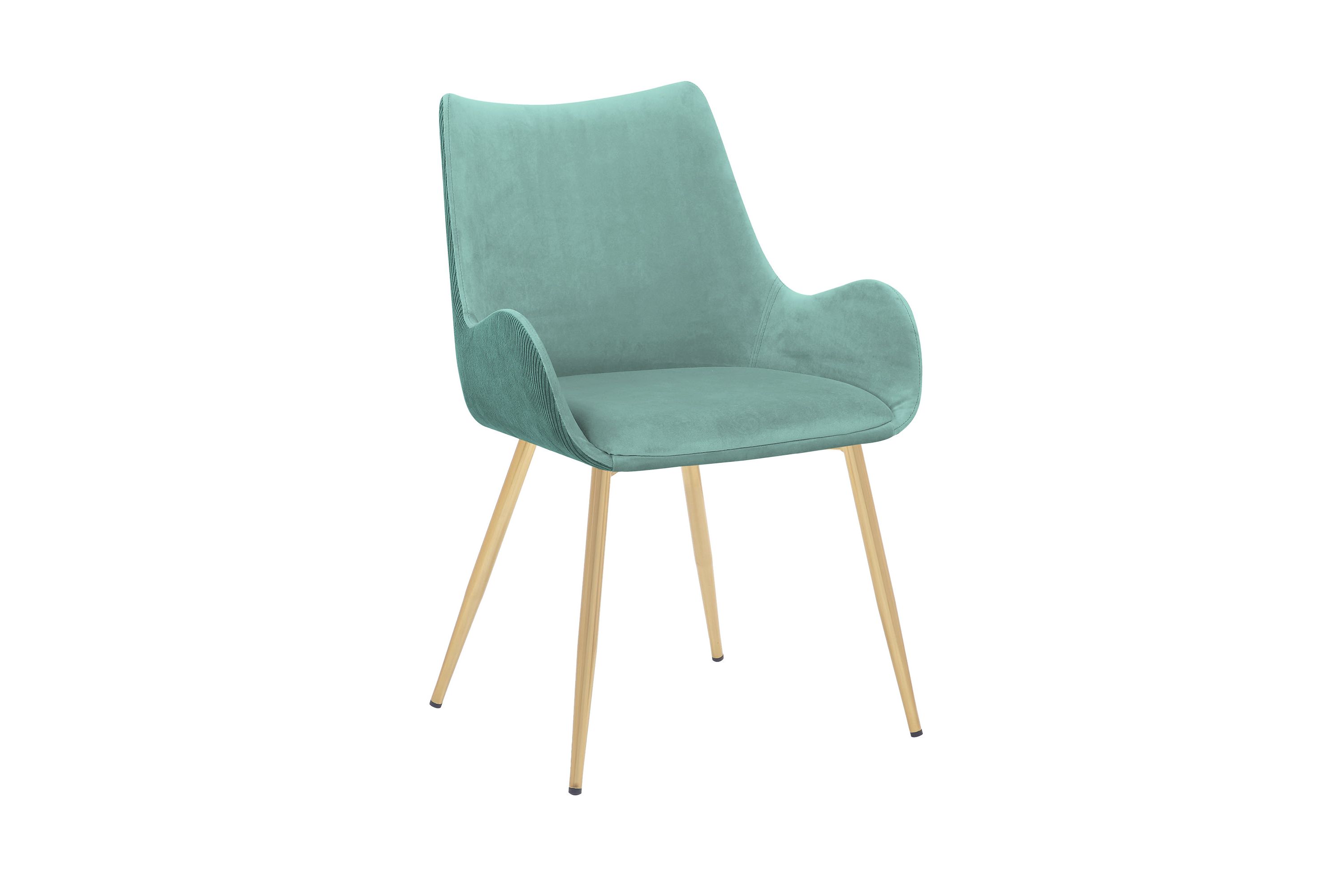 Avery Teal Fabric Dining Room Chair with Gold Legs