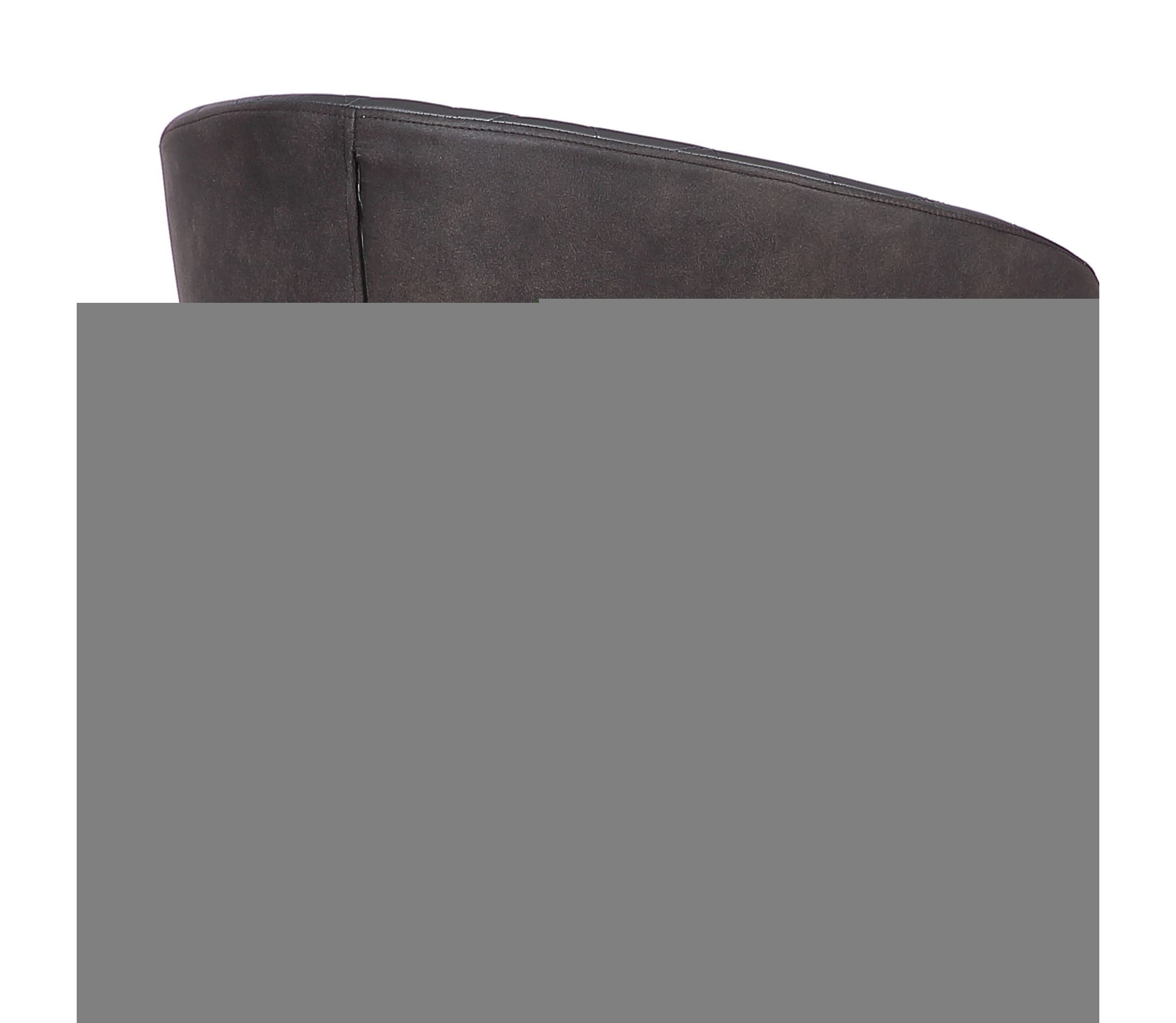 Ava Contemporary Dining Chair in Black Powder Coated Finish and Gray Faux Leather