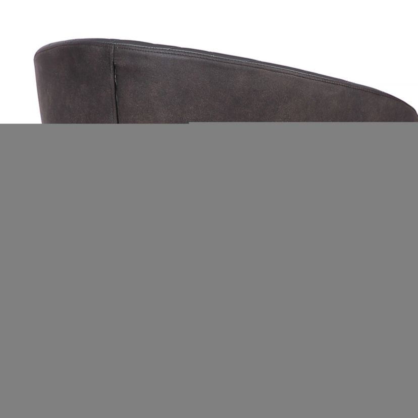 Ava Contemporary Dining Chair in Black Powder Coated Finish and Gray Faux Leather