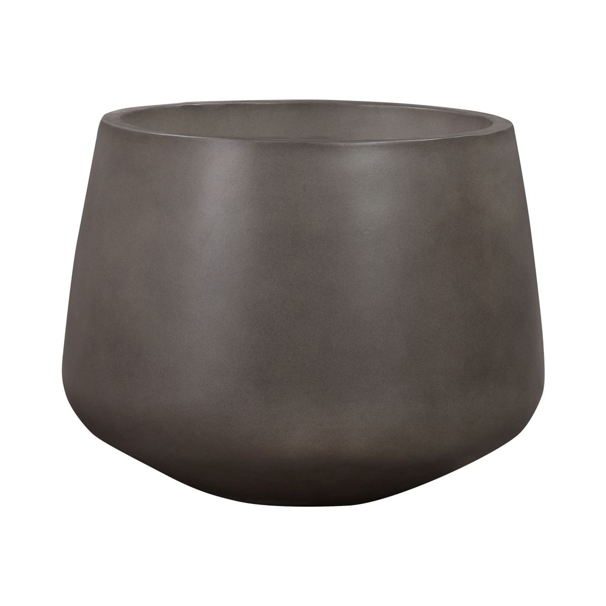 Amethyst Large Round Lightweight Concrete Indoor or Outdoor Planter in gray