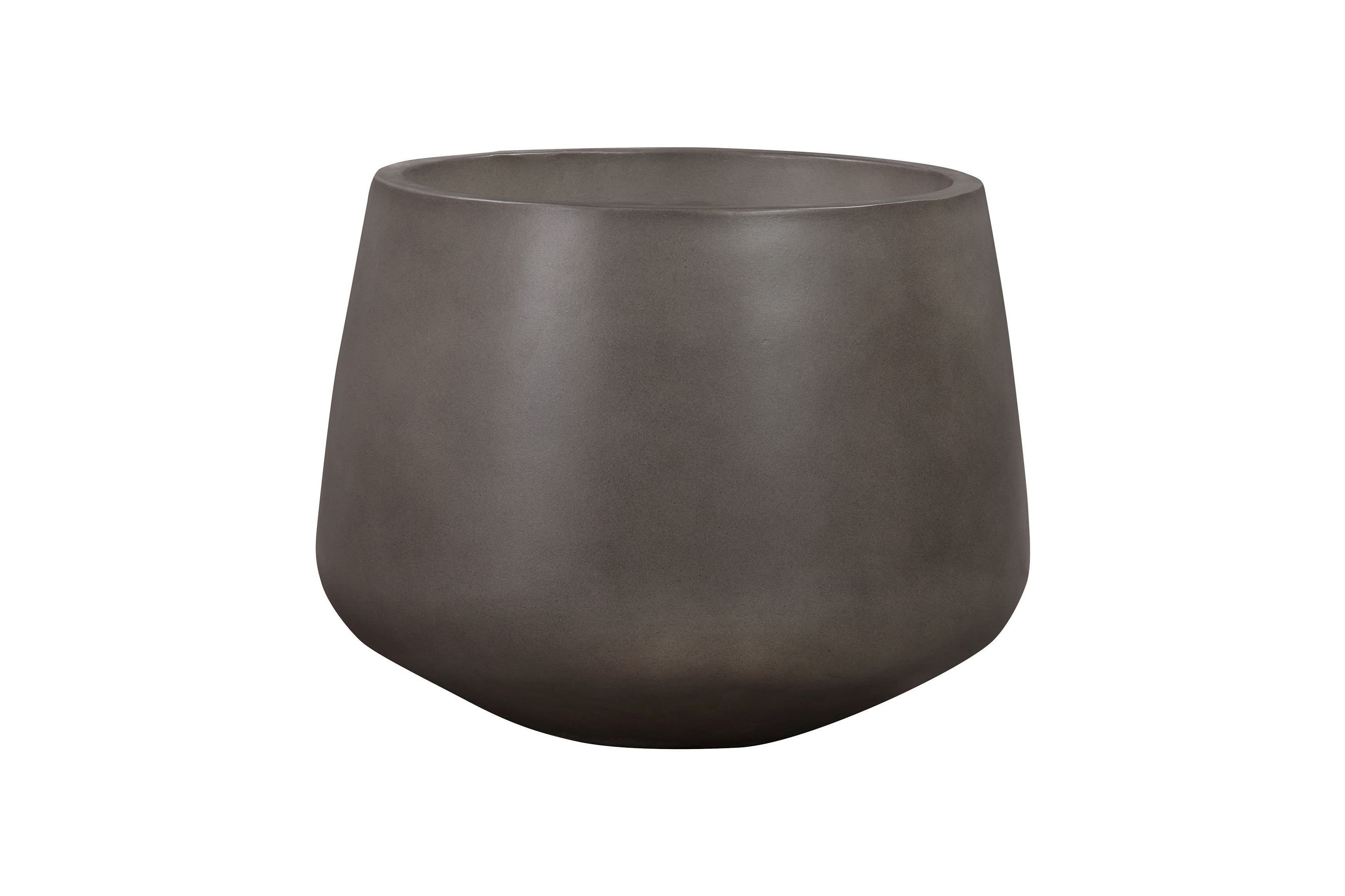 Amethyst Large Round Lightweight Concrete Indoor or Outdoor Planter in gray