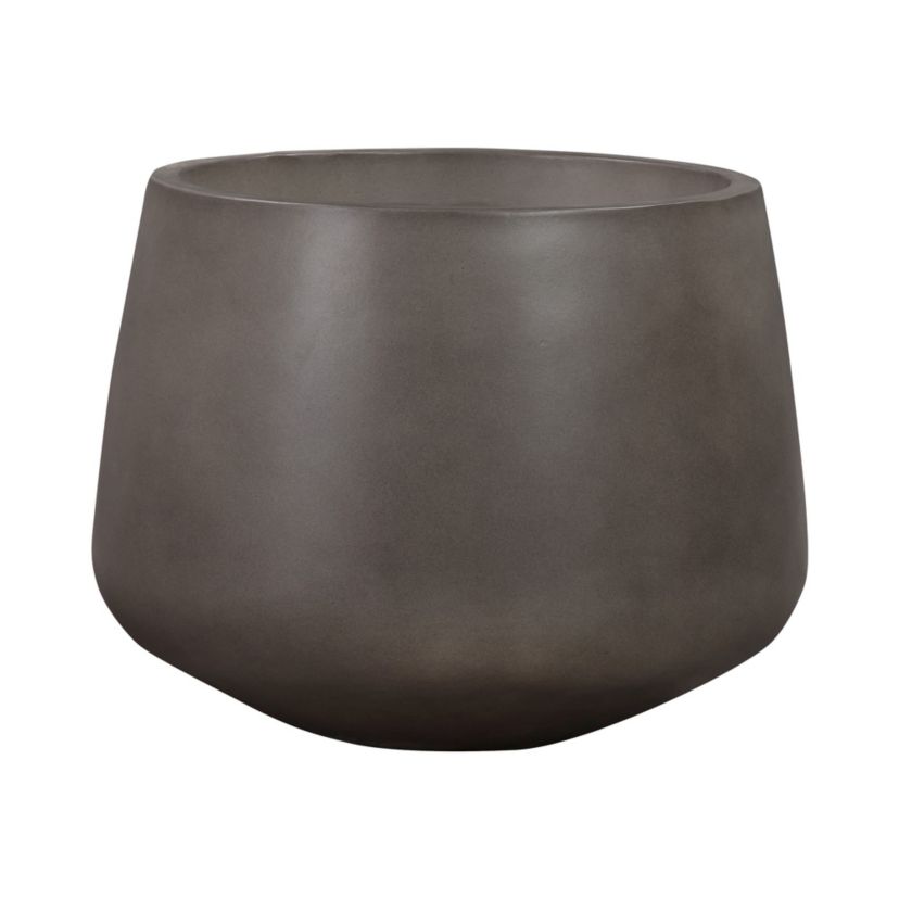 Amethyst Large Round Lightweight Concrete Indoor or Outdoor Planter in gray
