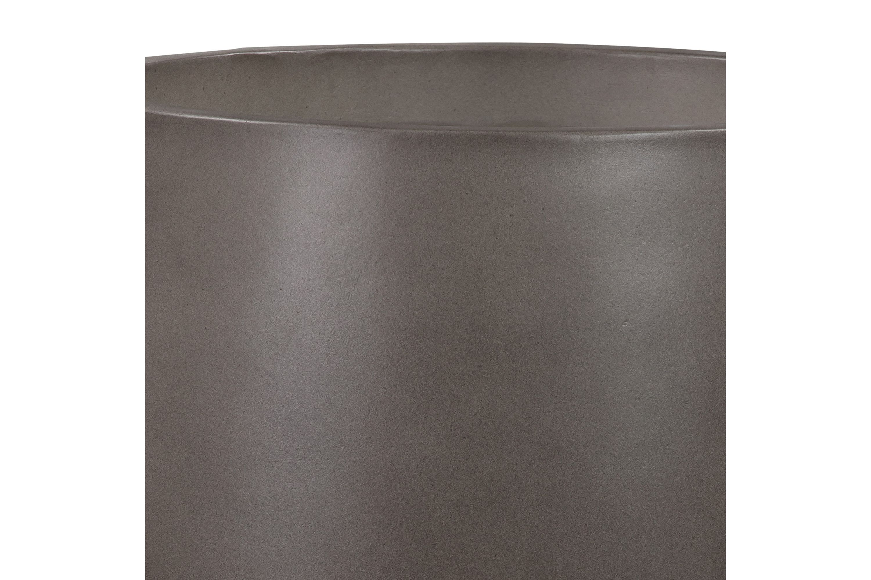 Amethyst Large Round Lightweight Concrete Indoor or Outdoor Planter in gray