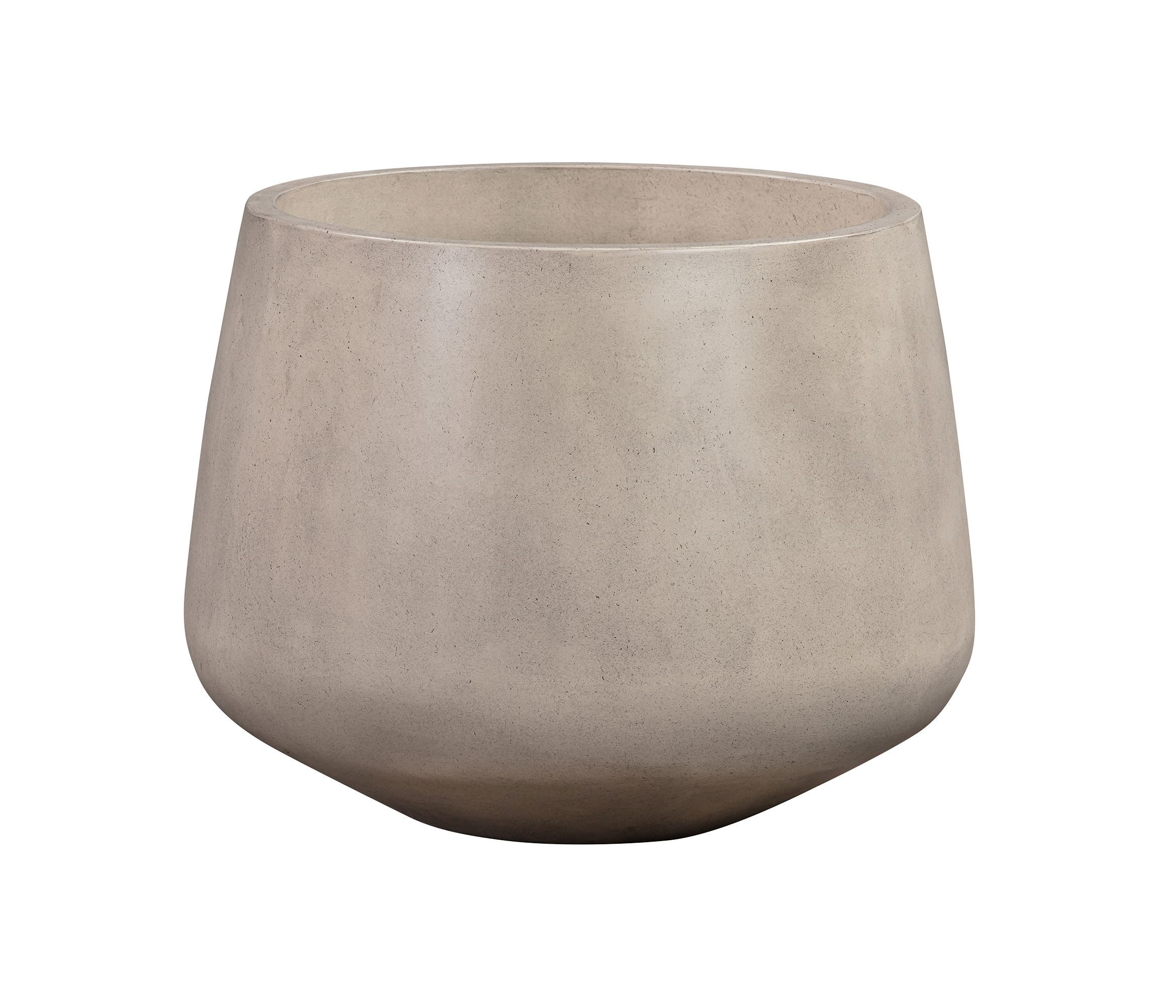 Amethyst Medium Round Lightweight White Concrete Indoor or Outdoor Planter in white