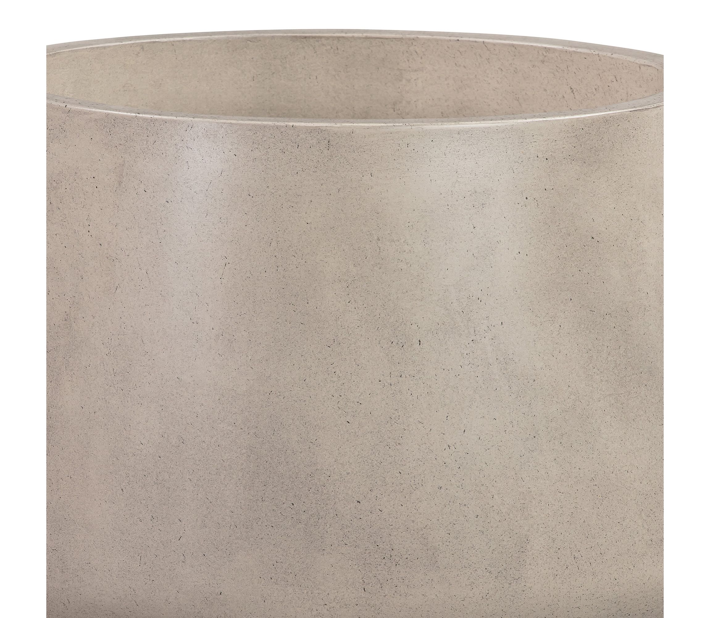 Amethyst Medium Round Lightweight White Concrete Indoor or Outdoor Planter in white