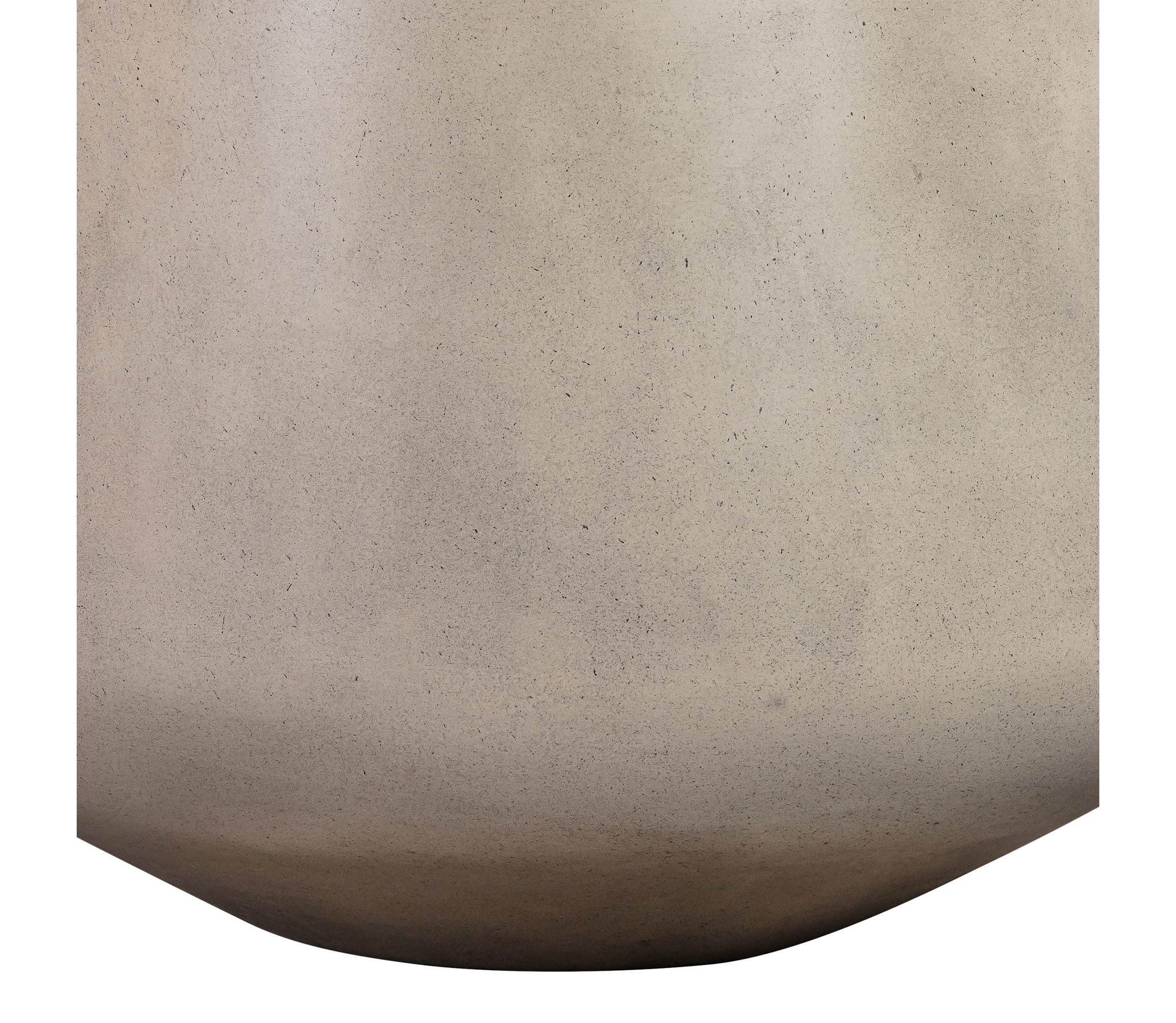 Amethyst Medium Round Lightweight White Concrete Indoor or Outdoor Planter in white